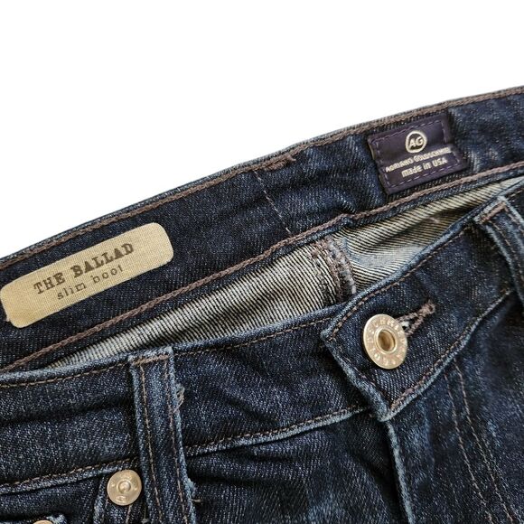 AG Adriano Goldschmied Jeans The Ballad Dark Blue Boot Cut Low Rise Women's 28 - Picture 4 of 9
